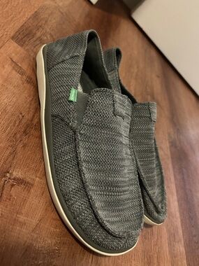 Sanuk Men's Knit Slip-On Loafers in Charcoal Gray